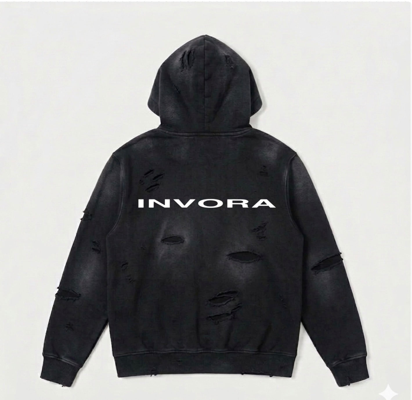 BLACK ZIP UP HOODIE