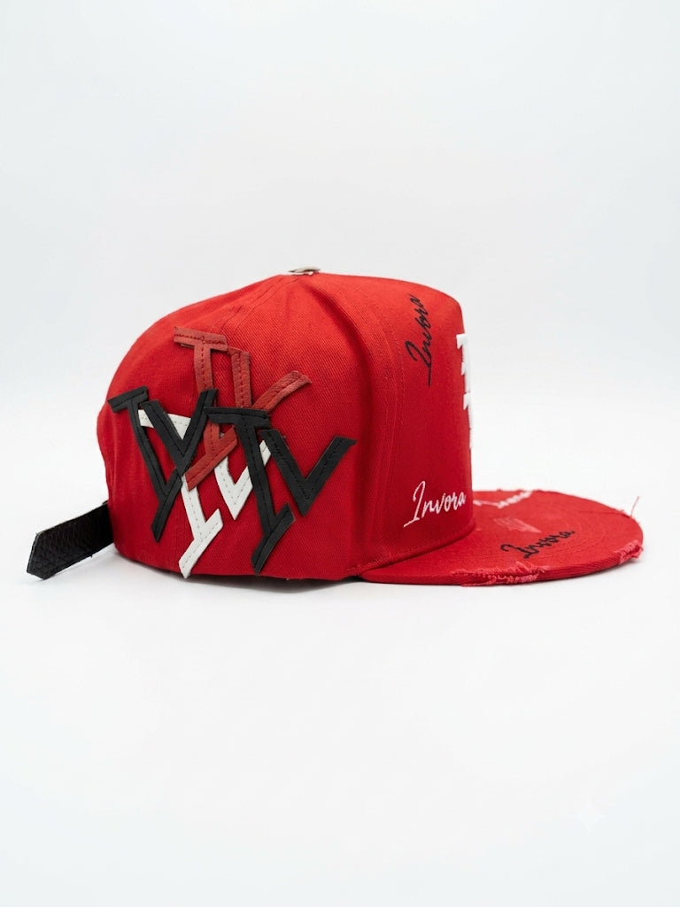 INVORA RED “IVA” DISTRESSED HAT