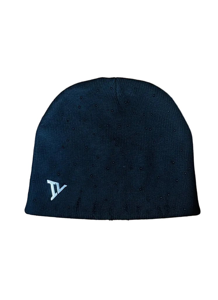 IV BLACK RHINESTONE BEANIE